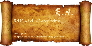 Rövid Alexandra névjegykártya