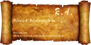 Rövid Alexandra névjegykártya