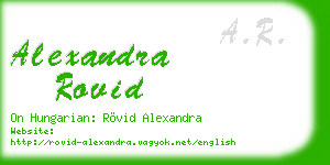 alexandra rovid business card